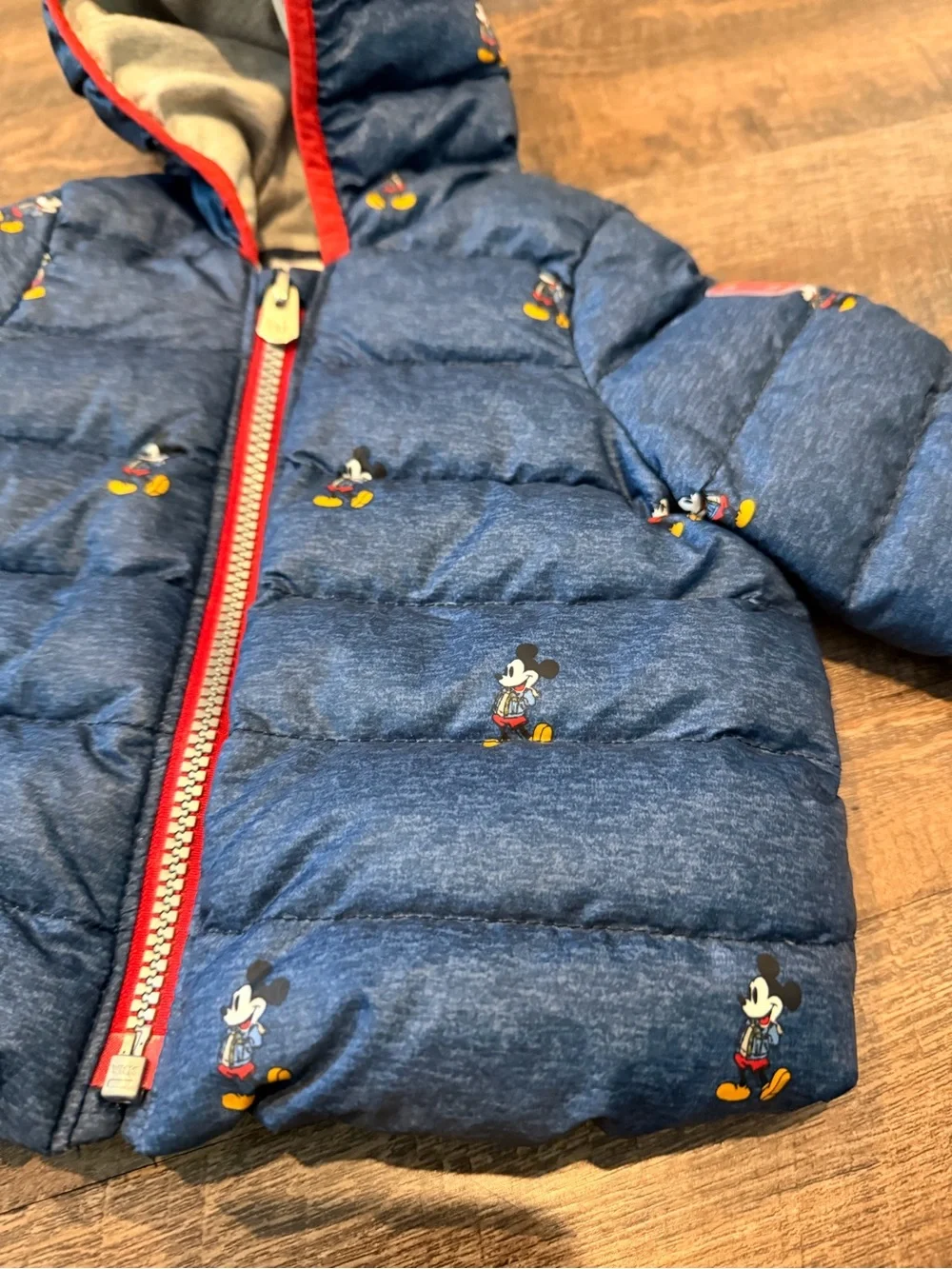 Baby Gap Disney Baby Mickey Mouse Puffer Jacket Hooded Coat 0-6 Months